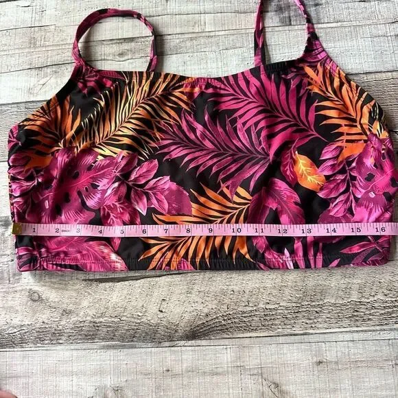 NWT Fashion Nova Tropical Palm Tree Vacation Cami Swim Top | 2X - Picture 5 of 8